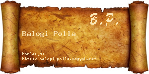 Balogi Polla névjegykártya